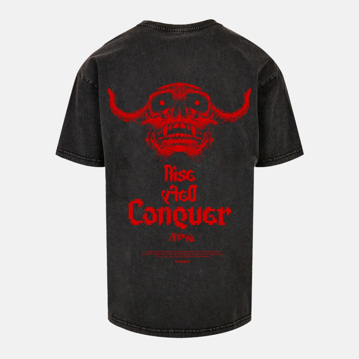 RISE DEFY CONQUER ACID WASHED HEAVY OVERSIZE T-SHIRT