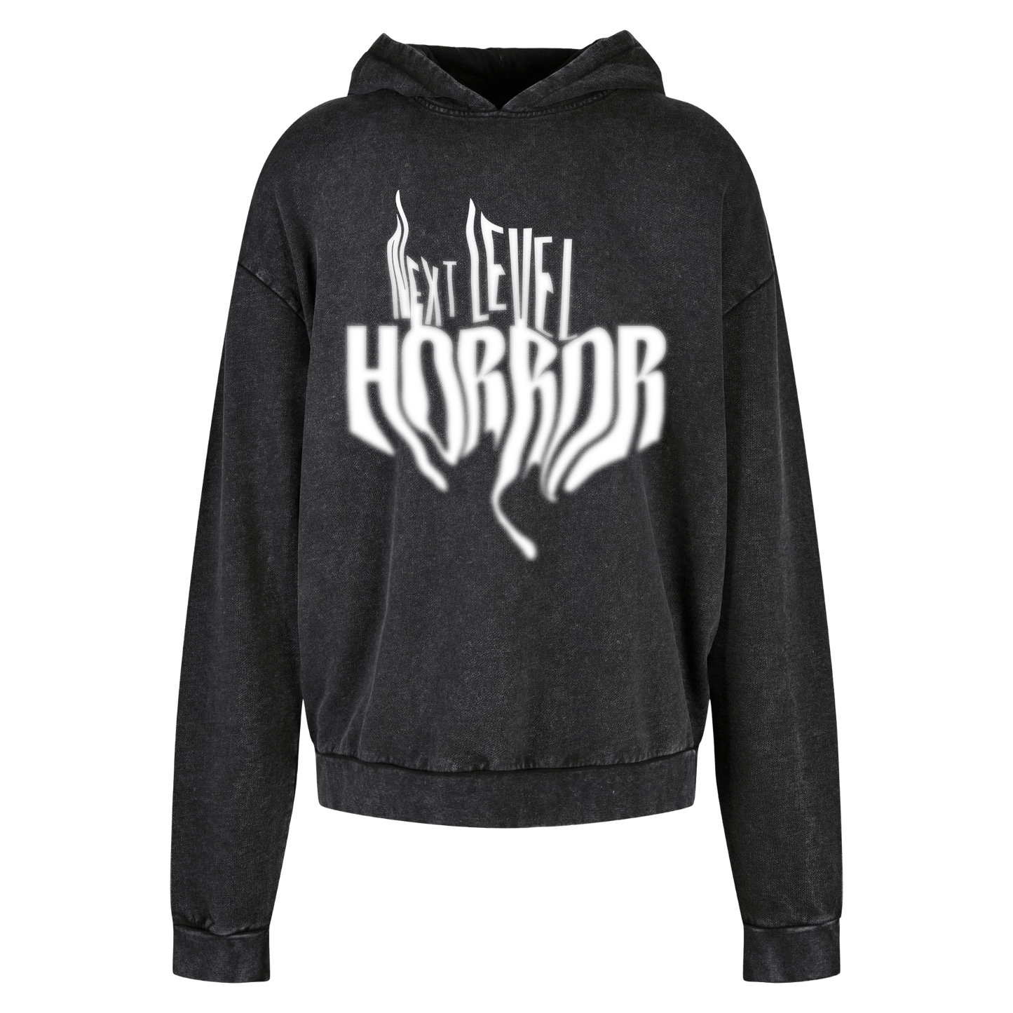 NEXT LEVEL HORROR BLUR ACID WASHED OVERSIZE HOODIE