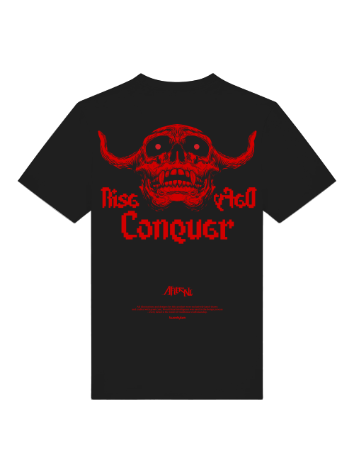RISE DEFY CONQUER HEAVYWEIGHT CLASSIC BLACK TSHIRT