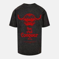 RISE DEFY CONQUER ACID WASHED HEAVY OVERSIZE T-SHIRT