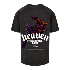HEAVEN FEAR US ACID WASHED HEAVY OVERSIZE T-SHIRT