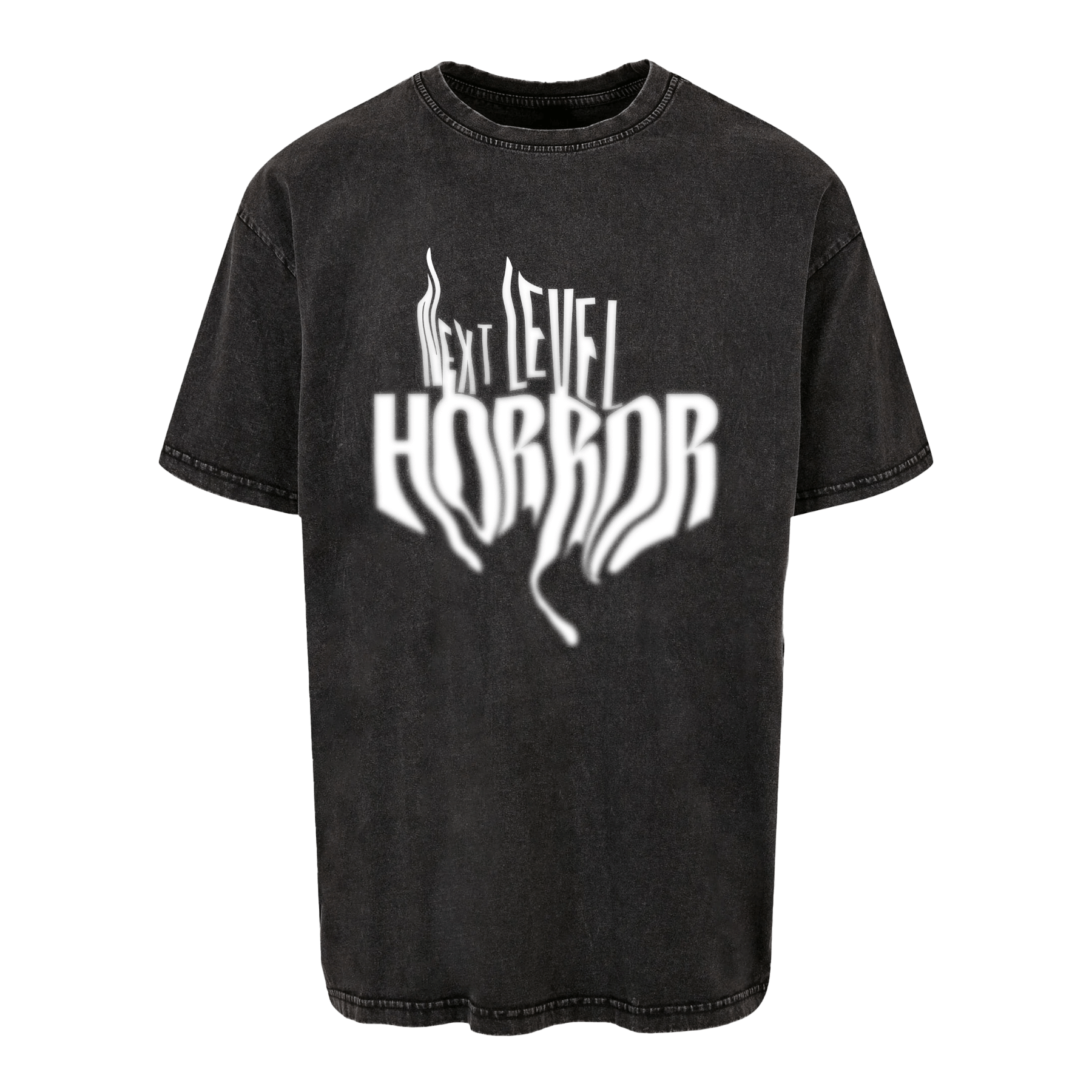 NEXT LEVEL HORROR BLUR ACID WASHED OVERSIZE T-SHIRT