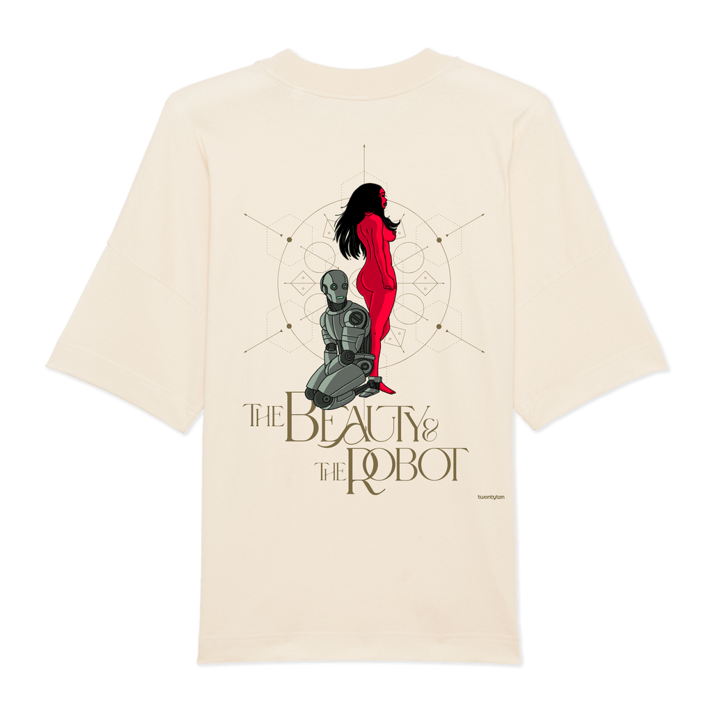 THE BEAUTY AND THE ROBOT III VINTED HEAVYWEIGHT T-SHIRT