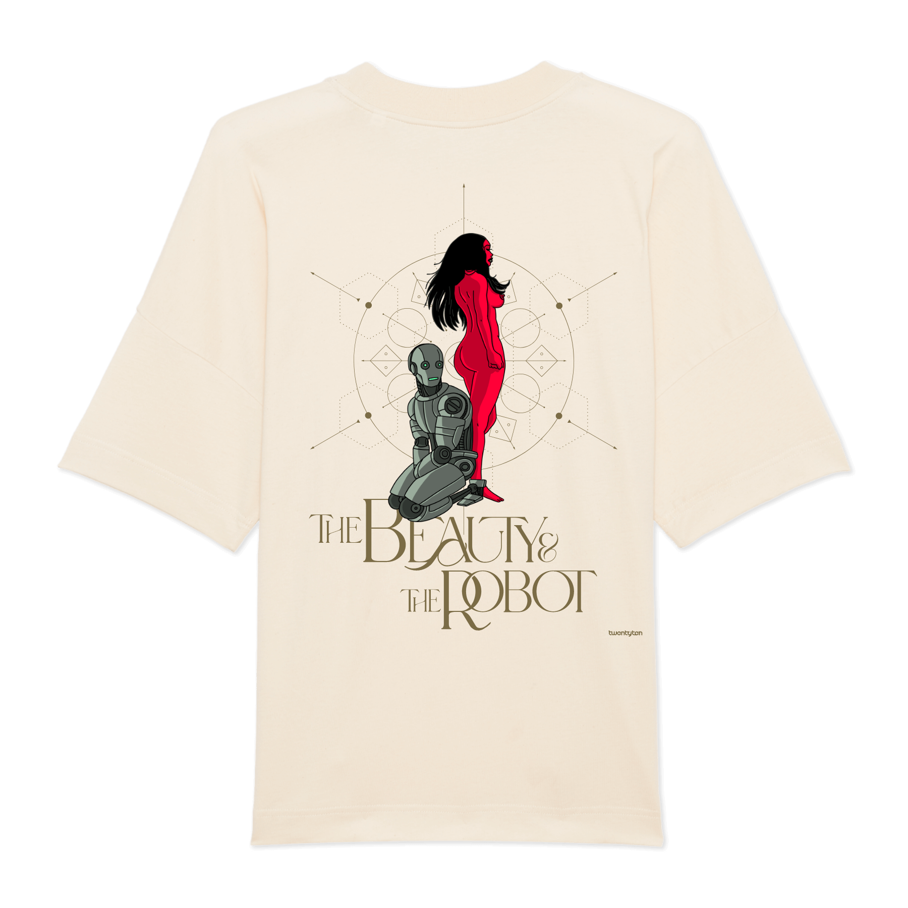 THE BEAUTY AND THE ROBOT III VINTED HEAVYWEIGHT T-SHIRT