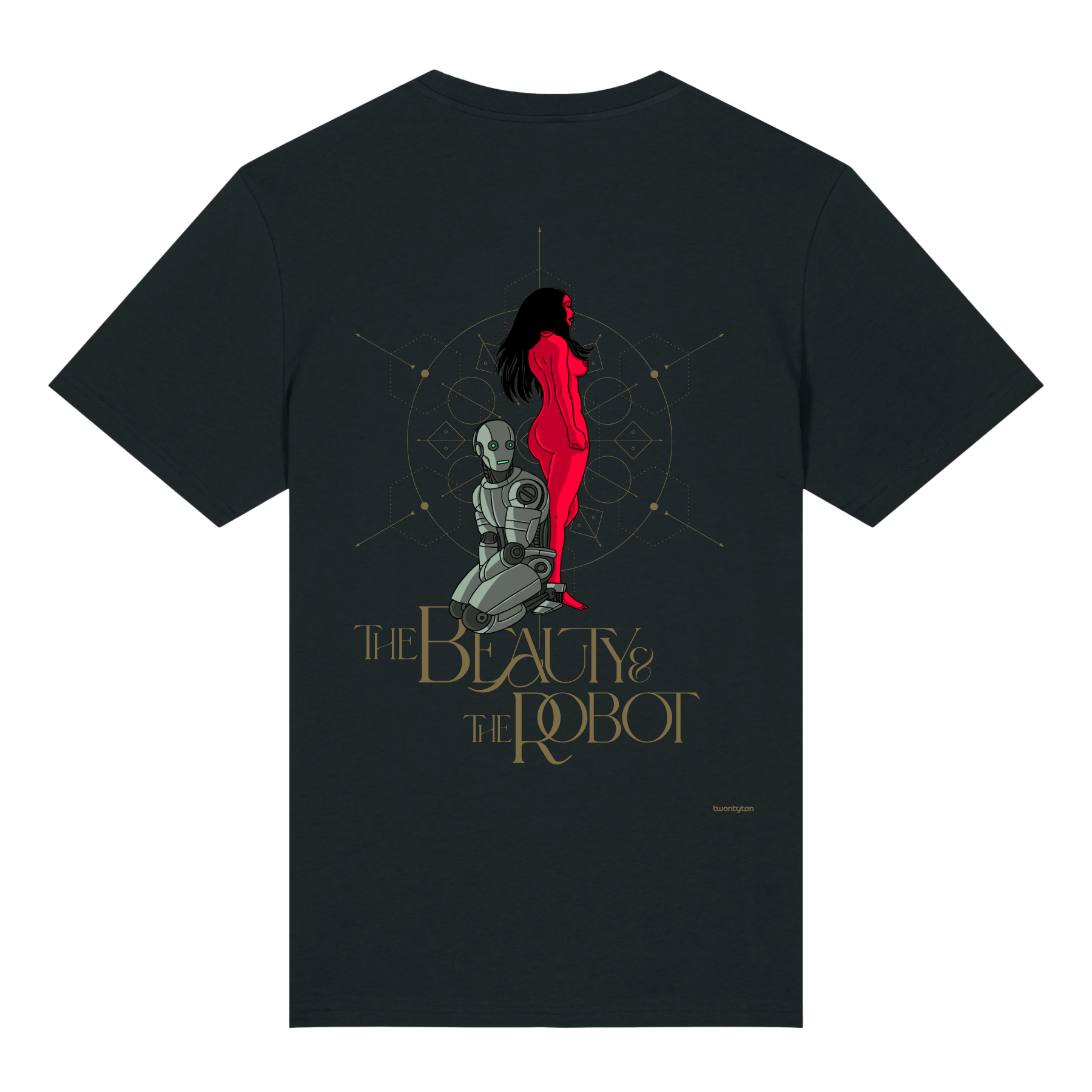 THE BEAUTY AND THE ROBOT I BLACK CLASSIC T-SHIRT