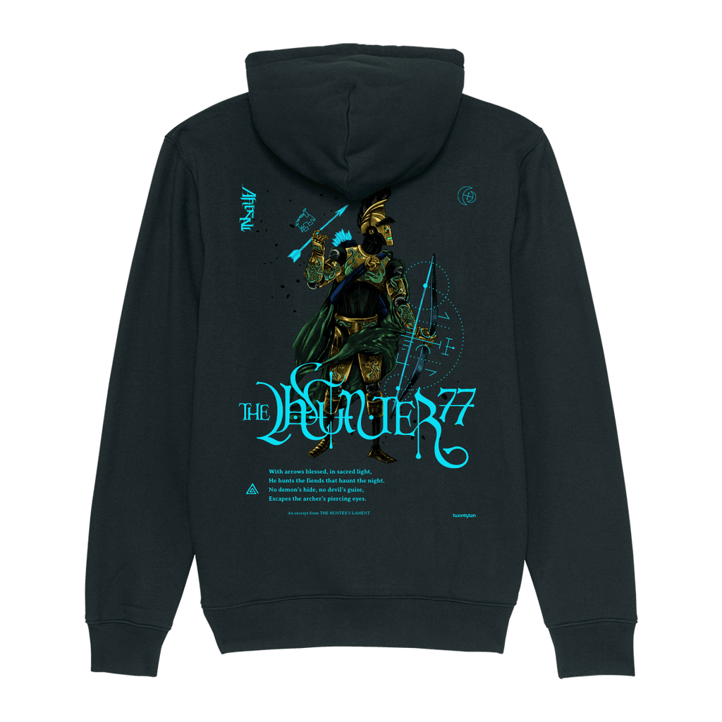 THE HUNTER 77 BLACK SKATE STREETWEAR HOODIE