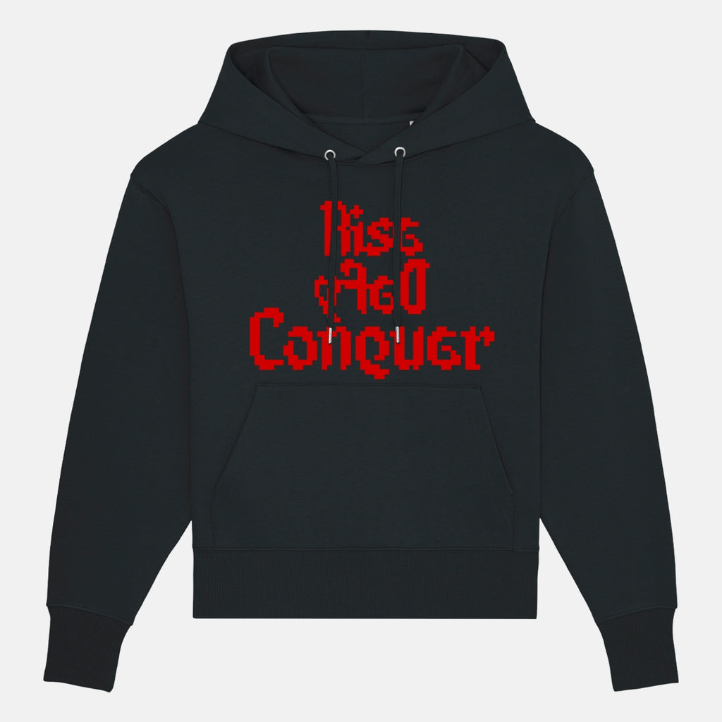 RISE DEFY CONQUER SHORT HOODIE STREETWEAR BLACK