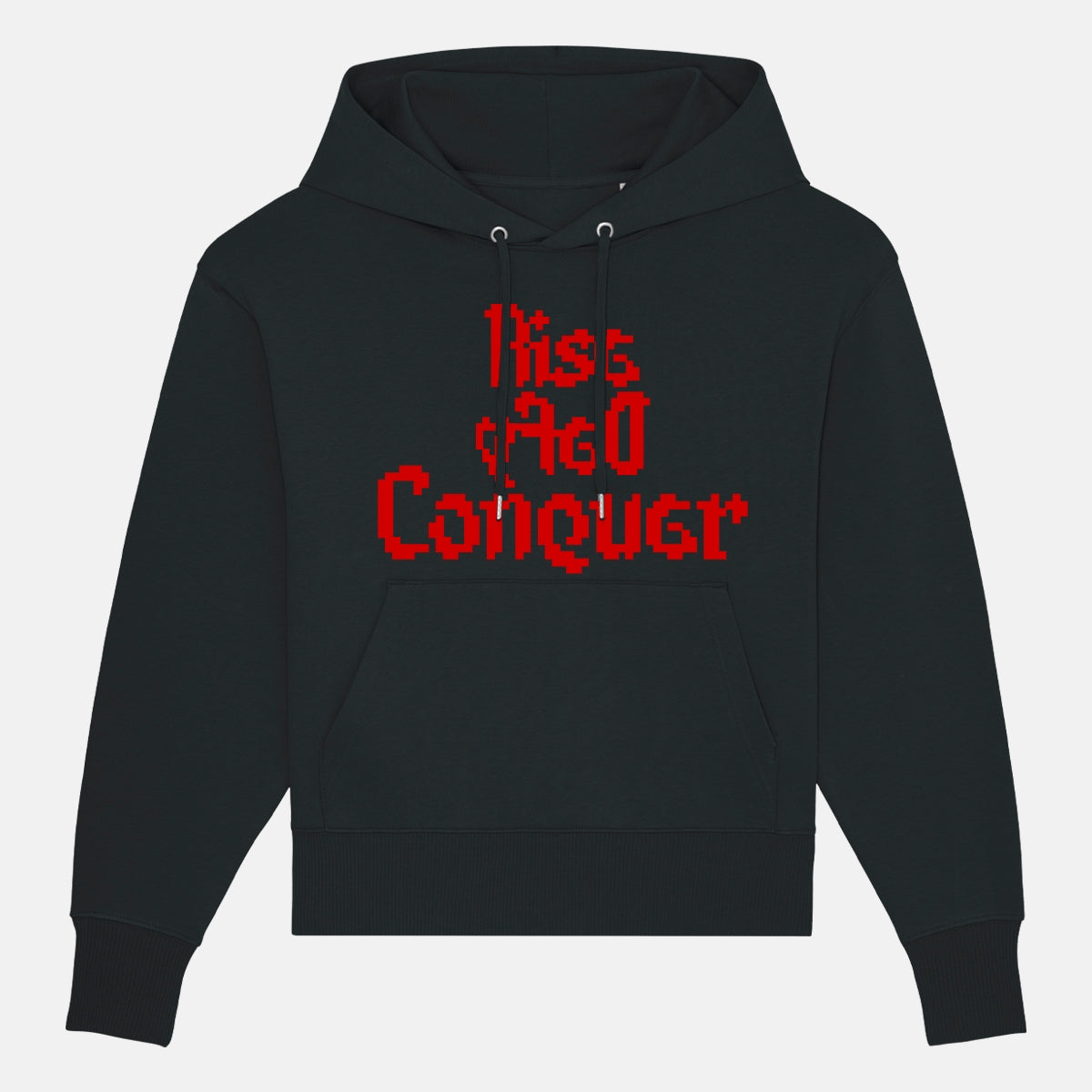 RISE DEFY CONQUER SHORT HOODIE STREETWEAR BLACK