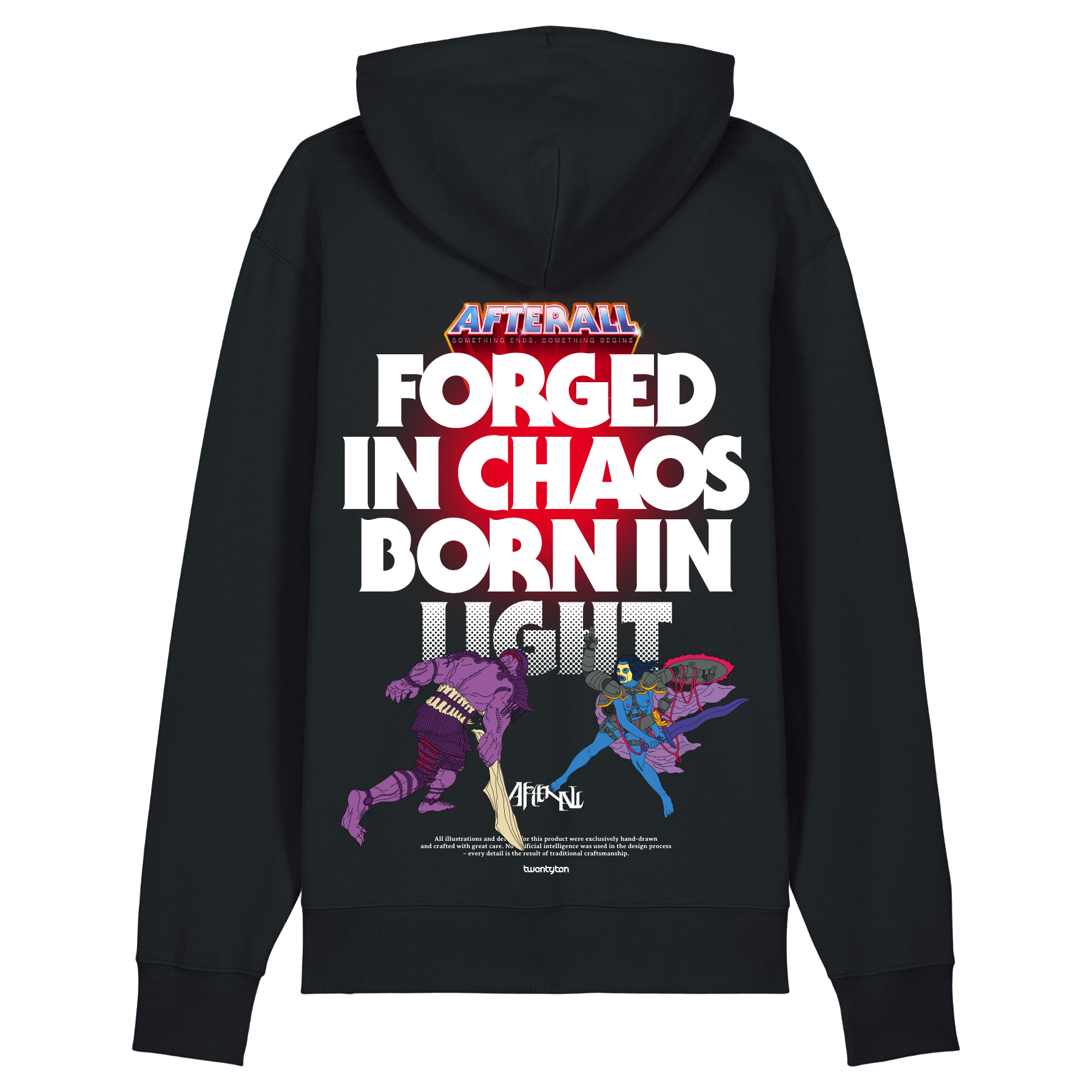 AFTERALL FORGED IN CHAOS BLACK SKATE HOODIE