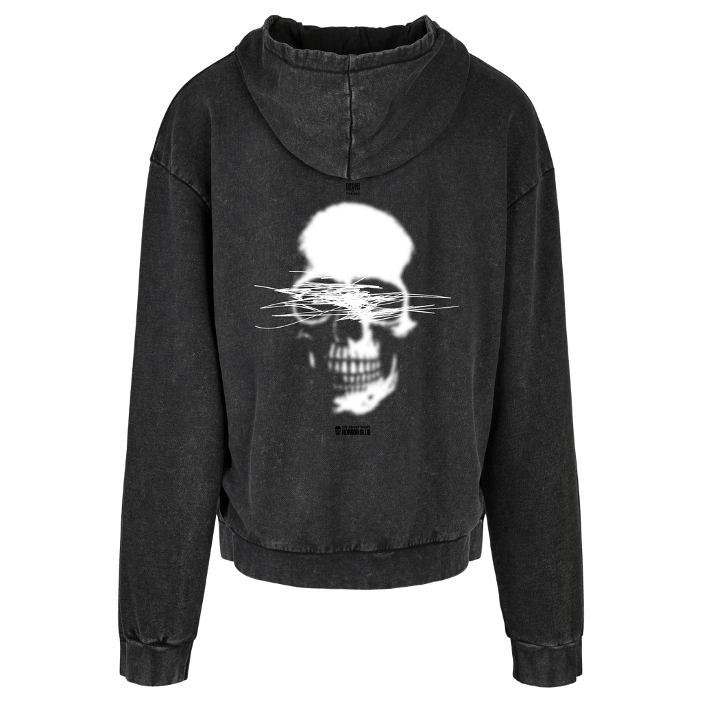 NEXT LEVEL HORROR BLUR ACID WASHED OVERSIZE HOODIE