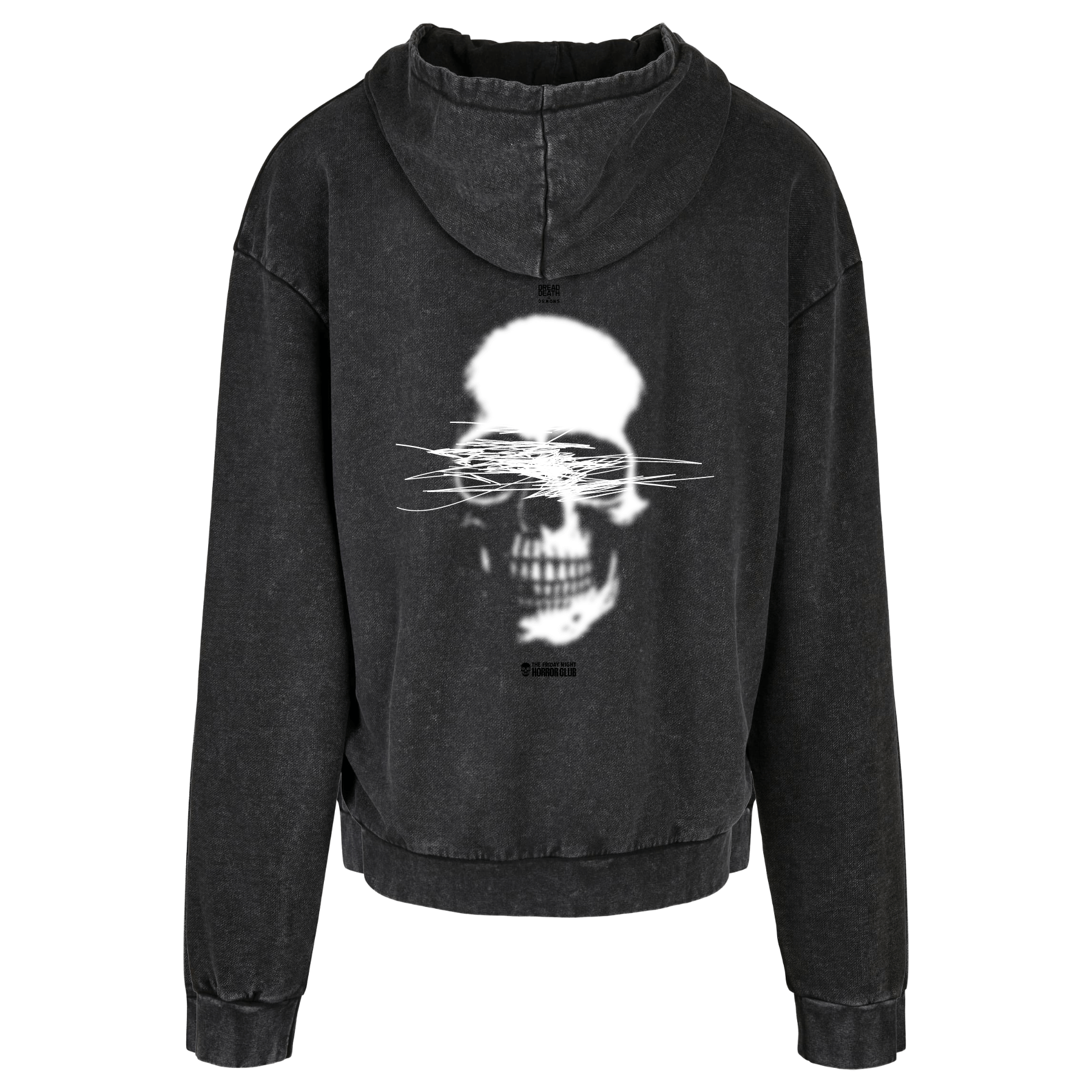 NEXT LEVEL HORROR BLUR ACID WASHED OVERSIZE HOODIE