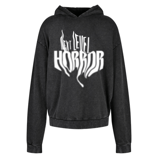 NEXT LEVEL HORROR BLUR ACID WASHED OVERSIZE HOODIE